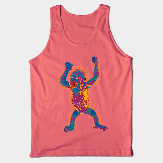 Pop Art Baby Orangutan Tank Top by Slightly Unhinged